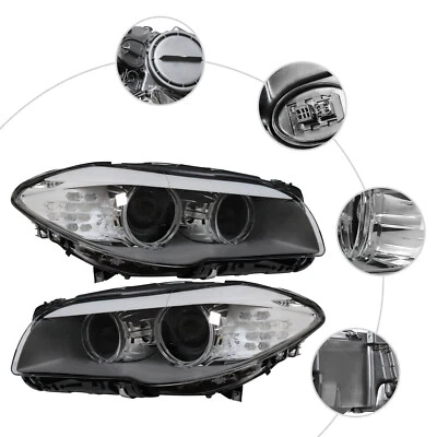 Xenon Headlights Pair For 2011-2013 BMW 5 series F10 550i 535i 528i LH+RH Side Foto 1 de 4