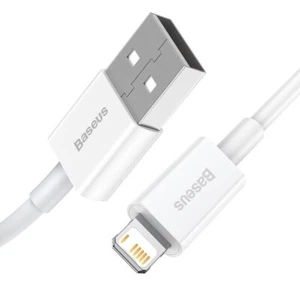 Baseus Superior Series Fast Charging Data Cable USB-A to Lightning 1M - White - Photo 1 sur 4