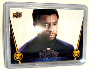 2018 UD Marvel Black Panther Chadwick Boseman T'Challa Indigo 43/50 Wakanda Fate - Picture 1 of 4