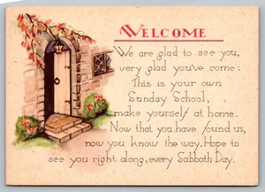 Biglietto di benvenuto scuola domenicale Christian Ephemera Acme benvenuto religioso - Foto 1 di 2