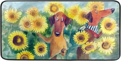 Alfombra de cocina absorbente de girasoles de primavera antideslizante 39" x 20" - Alfombra de piso suave Foto 1 de 4