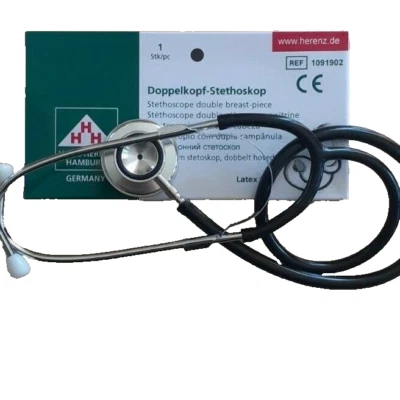 Stethoskop Doppelkopf Stethoscope Double Head  schwarz black noir Marke: HHH - Bild 1 von 4