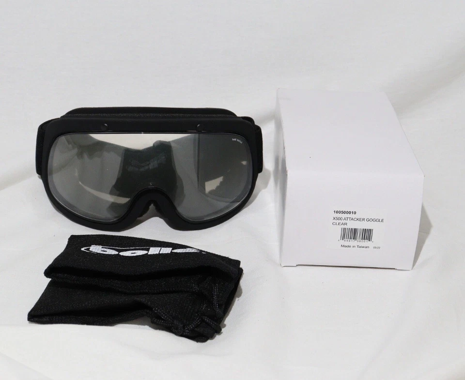 Bolle Tactical Goggle X500 100500010 UV Cut Clear Lens Black Frame