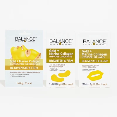 Balance Active Formula Gold & Marine Collagen Pamper Set – Face, Eye & Lip Masks - Image 1 of 4