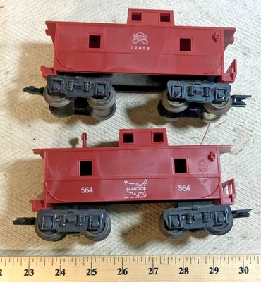 2 Marx Cabooses O Gauge 8 Wheel F Trucks TAP: Allstate & 17858 Rock Island (C) - Image 1 of 4