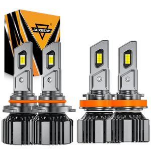 AUXBEAM 9005 H11 LED Headlight High Low Beam Bulbs Kit 6500K Super White Bright - Picture 1 of 15