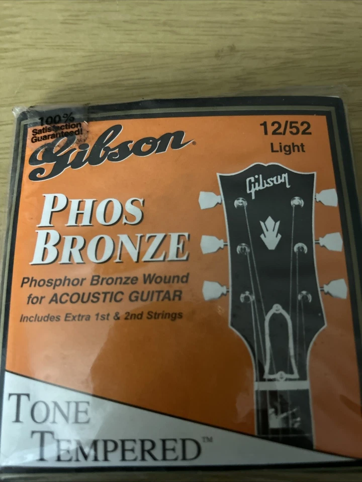 Gibson Phos 青铜原声吉他弦钢化 12/52 未开封复古 — 第 1/4 张图片