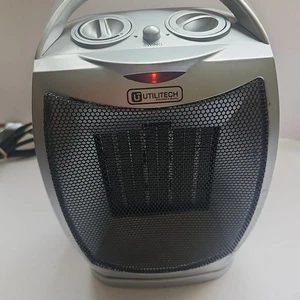 Portable Ceramic Space Heater 1500W 120V Utilitech H-7222 Gray Fast Heat - Picture 1 of 10