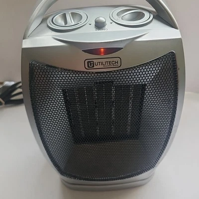 Portable Ceramic Space Heater 1500W  120V Utilitech H-7222 Gray Fast Heat - Image 1 of 4