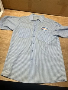 vintage SOHIO WORK SHIRT Gas Station Mechanic Garage Patch Uniform Medium - Picture 1 of 7