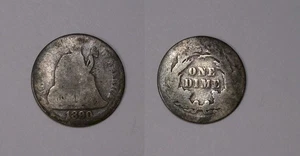 SILVER!1890 SEATED LIBERTY SILVER DIME #493-13 - Picture 1 of 1
