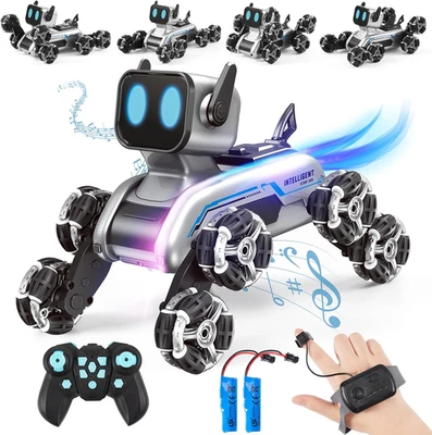 Remote Control Robot Dog Toy for Kids,2.4Ghz 8WD Gesture Sensing Stunt Rc Cars w - Image 1 of 4