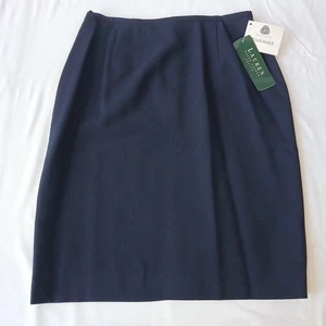 Lauren Ralph Lauren zierlicher Anzugrock 100 % Kammgarnwolle marineblau Gr. 8P neu mit Etikett  - Bild 1 von 6