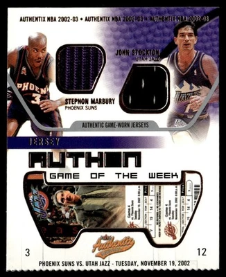 Camiseta Fleer Authentix 2002-03 Juego de la Semana Rasgada Stephon Marbury/John Foto 1 de 2
