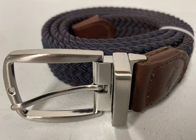 Cinturón reversible trenzado elástico tejido TOMMY BAHAMA para hombre AZUL MARINO/MARRÓN 32-36 S/M NUEVO SIN ETIQUETAS Foto 1 de 4