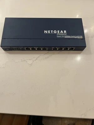 Netgear ProSafe FS108P POE 8port 10/100Mbps Switch + Power Supply - Image 1 of 4