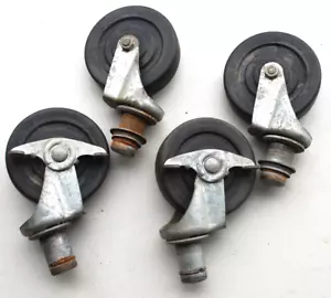 Abbinamento Set 4 Ruote Girevoli Bassick Ruota in Gomma 4" Vintage 2 Bloccature - Foto 1 di 9