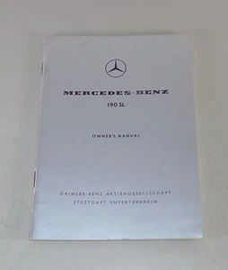 Operating Manual Mercedes Benz R121 190 SL From 12/1961 - Picture 1 of 1