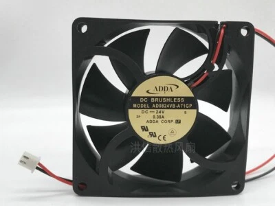 ADDA AD0824VB-A71GP 24V 0.38A 8CM 80mm Emerson inverter cooling fan 2pin - Image 1 of 3