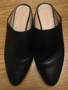 Mulas de punta puntiaguda con tacón de cuero Madewell, negras, 7 - Imagen 1 de 5