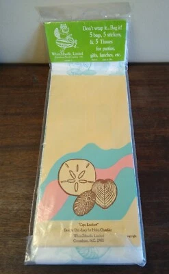 Bolsas de regalo náutico vintage, pegatinas, juego de 15 piezas de papel de seda, océano, conchas Foto 1 de 4