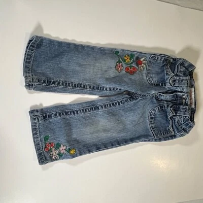 Pantalones de mezclilla Xhilartion para niñas pequeñas flores bordadas 18M Foto 1 de 4