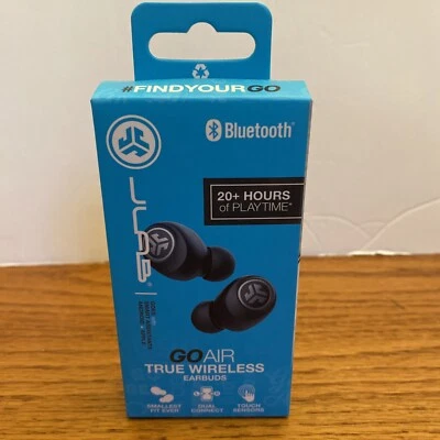 JLab GO Air Pop True Wireless Earbuds (Black) Bluetooth NEW 20+ Hrs Playtime - Image 1 of 4