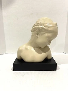 Antiguo busto de cerámica con cabeza de niña francesa de Demur certificado por Jean Antoine Houdon - Imagen 1 de 19