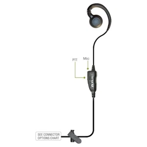 Klein Curl 1-Wire PTT Earpiece C-Ring Earloop For Motorola Kenwood Vertex Radio - Picture 1 of 7