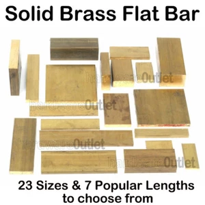 £ CZ121 Solid Brass FLAT BAR - Band Saw Cut & Bespoke Cutting service available - Picture 1 of 12