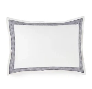 NWT $215 Ralph Lauren WHITBY Embroidered Blue White Linen Pillow 15" x 20" - Picture 1 of 3