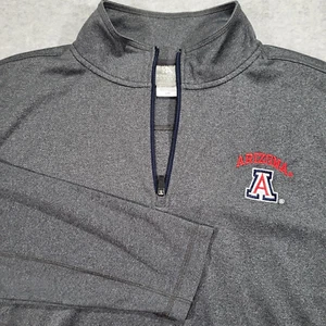 Maglione Arizona Wildcats uomo grande abbigliamento cavalieri grigio 1/4 zip manica lunga - Foto 1 di 10