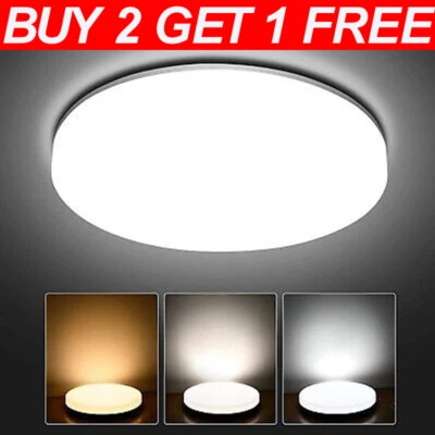 48W LED Ceiling Light Round Panel Down Lights Bedroom Bathroom Kitchen Lamp UK - Image 1 of 4