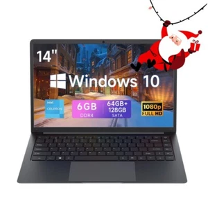 14 Inch Laptop Intel Celeron N3350 6GB RAM 64GB+128GB SSD Windows 10 - Picture 1 of 9