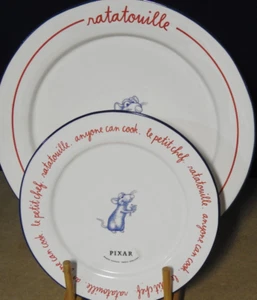 Rae Dunn Pixar Ratatouille Remi Dinner Plate & Salad Dessert Plate Set NEW - Picture 1 of 4