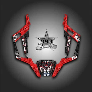Arctic Cat Wildcat Trail Graphic Decal Kit Wrap Evil Joker Red Black - Picture 1 of 1