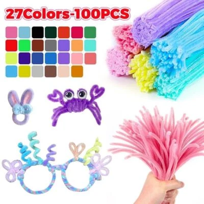 Pfeifenreiniger aus Plüsch,bunte Chenille-Stiele für DIY-Bastelbedarf, Spielzeug - Bild 1 von 4