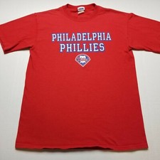 CSA 2006 MLB Philadelphia Phillies T-Shirt Mens M Spell Out Red Baseball 00s Y33