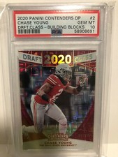 2020 Panini Contenders Draft Class Chase Young RC PSA 10 "Building Blocks" 7/10