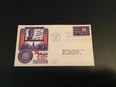 FDC 1944#826-18 STAEHLE Cachet Special Back Cover Unique 3 Cent Stamp USA - Image 1 of 2