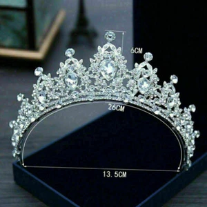 Prinzessinnen Krone NEU Brautschmuck Tiara Haarschmuck Hochzeit Diadem Strass , - Bild 1 von 9