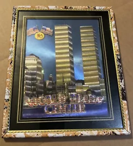 World Trade Center Bild gerahmte Zwillingstürme 8"" x 10"" NEW YORK CITY SKYLINE - Bild 1 von 4