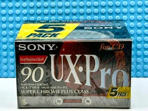 SONY  UX  PRO    90  VS. IV   TYPE II  5 PACK  BLANK CASSETTE TAPES (5) (SEALED) - Picture 1 of 7