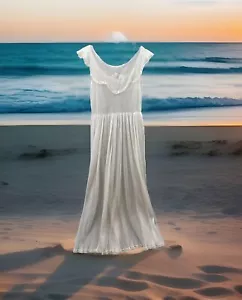 Abito da donna Evette slip abito trasparente piccolo pizzo avorio slinky vintage maxi - Foto 1 di 18