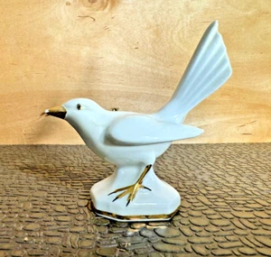 Erphila White Porcelain Bird Figurine with Gold Trim - Picture 1 of 7