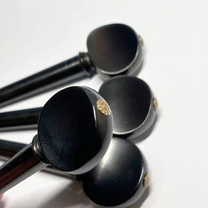 1 Set Cello Ebony Pegs Peg Metal Flower Dot Point 4/4 Size Cello Peg - Picture 1 of 4