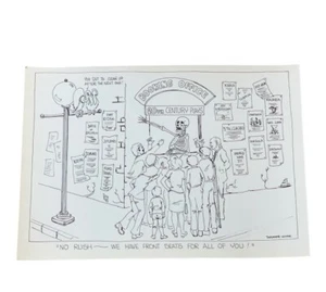 WW2 Poster Print Art Ephemera WWII vtg Sweanor Kovar Skeleton Booking Office BC1 - Picture 1 of 5