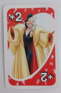 UNO Disney 100 Card Red Cruella De Vil Draw 2 Card - Picture 1 of 2