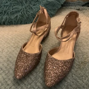 M & S COLLECTION LADIES PINK GLITTERY SHOES IDEAL WEDDING / PARTY SIZE 3 - BNWT - Picture 1 of 12