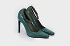 NWOB$2495 Brunello Cucinelli Python Leather Beaded Ankle Strap Pumps 37/7US A191